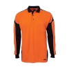Orange Navy Gunna Hi Vis LS Polo Shirts